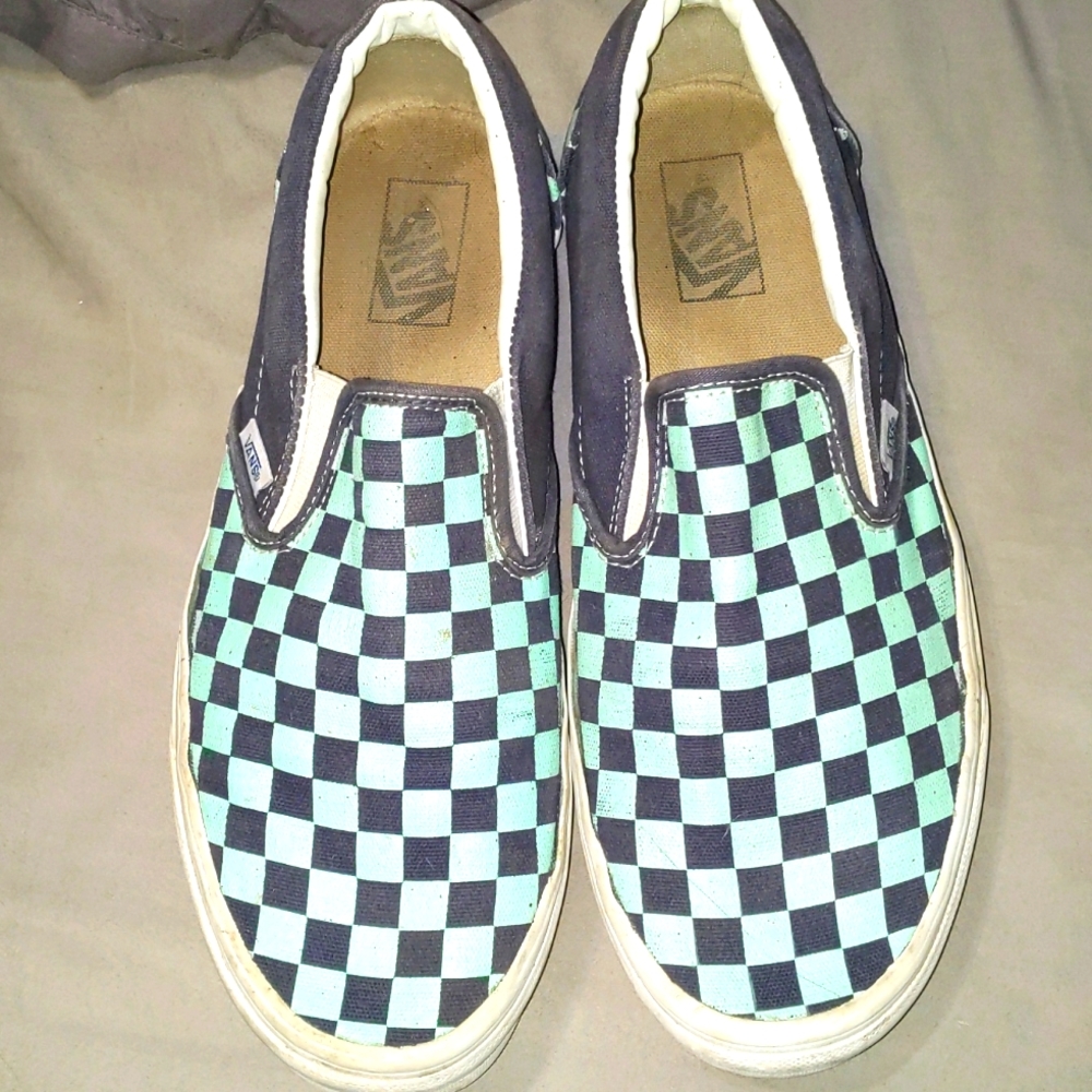 Blue checkered vans